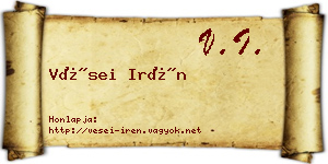 Vései Irén névjegykártya